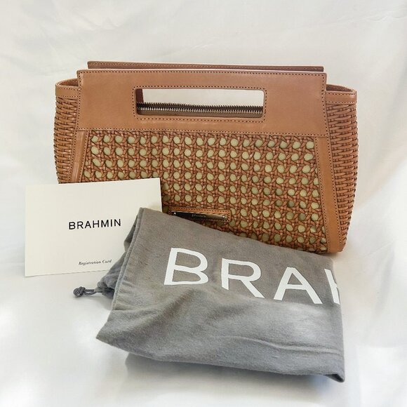 Brahmin Lenox Clutch Natural Nantucket Leather Purse, Originally $298.00 - Picture 1 of 15